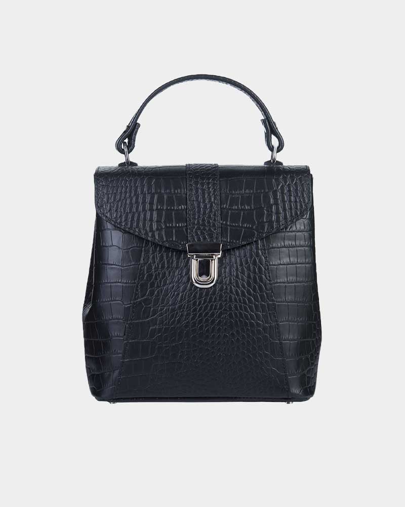 DESIGN shoulder bag with lock detailing in black